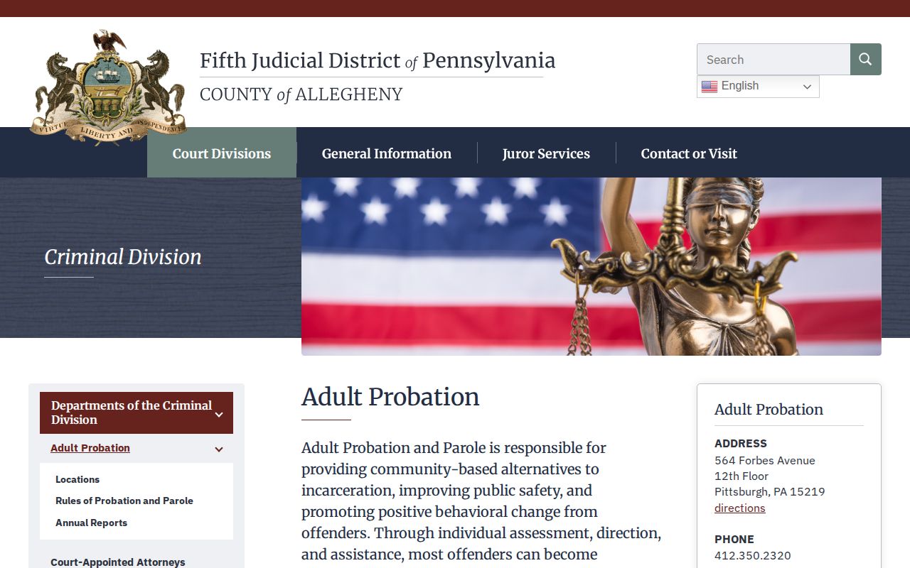 Allegheny County Adult Probation official page