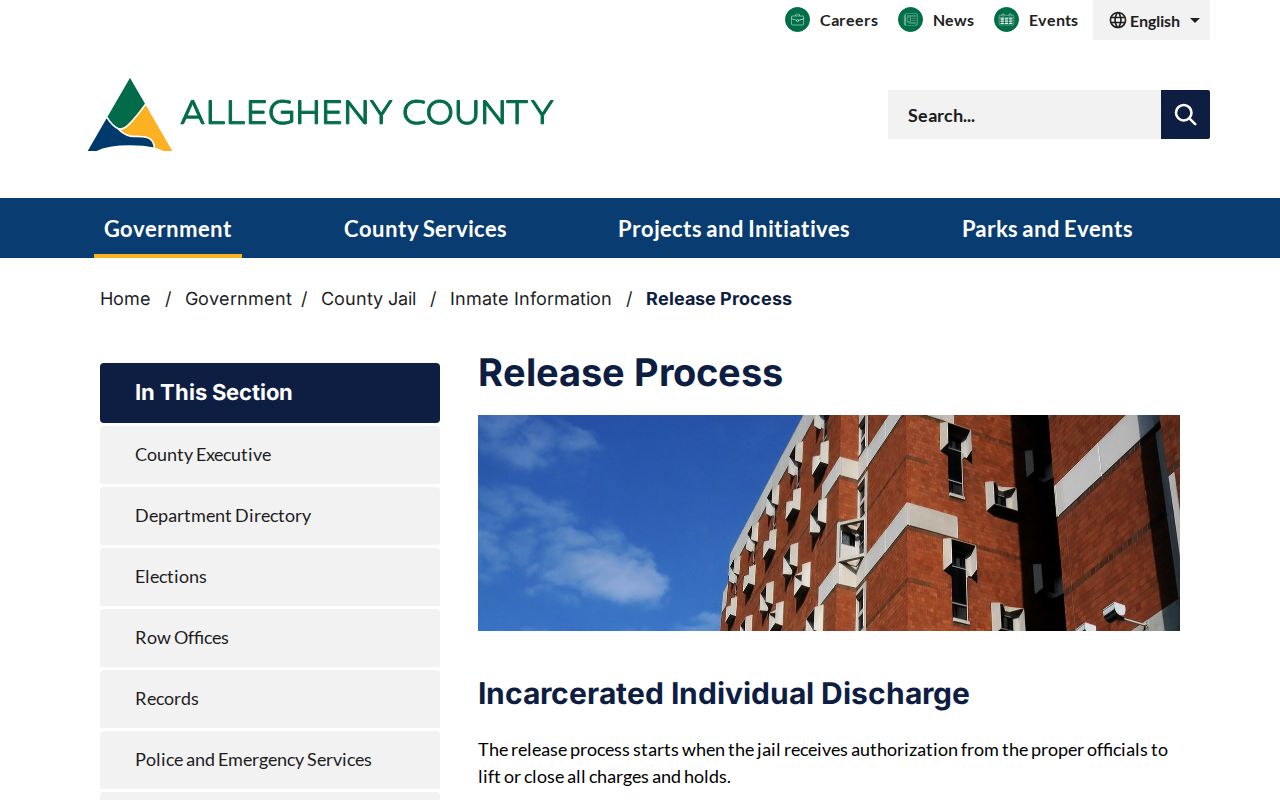 Allegheny County 24-hour release process information